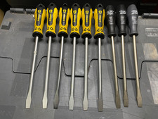 CK TOOLS JOBLOT of NINE Flat Slotted Screwdrivers 8" 200mm Blade Triton T4720