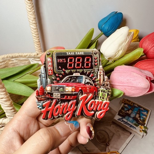 Hong kong red taxi cab - hong,