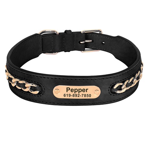 Genuine leather dog - dog, collar
