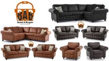 Suede Faux Leather Oakland Sofa / 3 + 2 / Armchair / 2C2 Corner