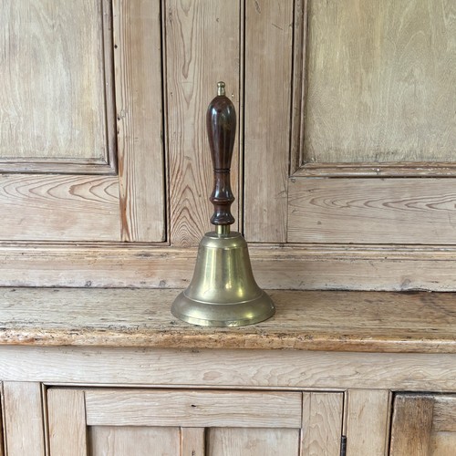 Vintage brass hand bell town - brass,