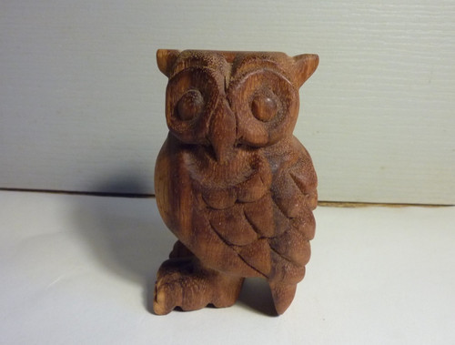 Wooden hand carved - hand, owl