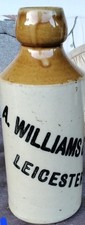 WILLIAMS & SON STONEWARE GINGER BEER BOTTLE LEICESTER Price Powell Bristol