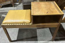 Vintage Mid Century Teak Telephone Seat