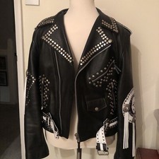 Biker Rocker Punk Leather Jacket Stage Wear Costume