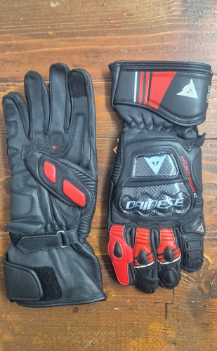 Dainese black red gloves - red,