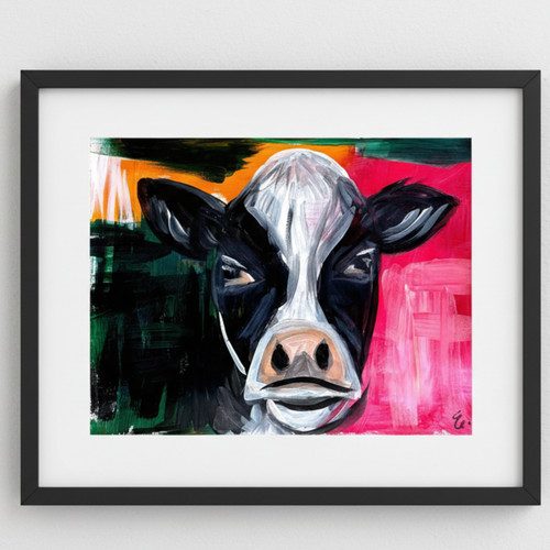 Modern original art - original, cow