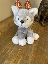 Keel Toys Pippins Storm The Husky Soft Toy 6” Plush Grey Dog Excellent Cond
