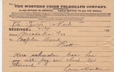 U.S. THE WESTERN UNION