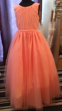 Petal/Peachy Pink Flower Girl Dress- Age 7