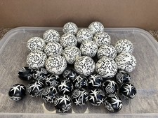 Large Set Of Wooden Decorative Balls X30+ Black And Ivory 