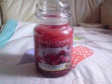 Yankee Candle Cranberry Ice Large Jar Premium Candle 623g Classic Rare.USED.