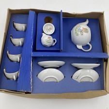 Vintage Toy China Tea Set Girl Design – Boxed – Missing Teapot Lid