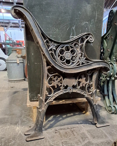 Vintage black cast - vintage, bench