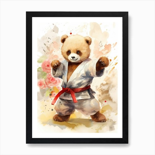 Karate teddy bear painting - teddy,