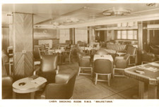 1930s postcard Cabin Smoking