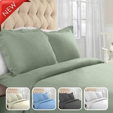 Flannelette Duvet Cover 100% Brushed Cotton Thermal Quilt Bedding Set Pillowcase