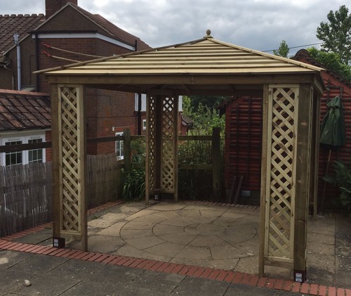 Wooden gazebo trellis - -,
