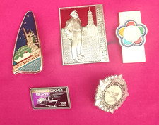 A collection of  5 Russian badges.  Different subjects, all different. FREE POST