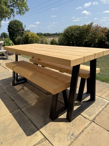Chunky handmade outdoor dining - chunky,