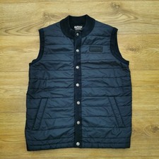 Barbour Hybrid Bodywarmer Jacket Mens S Small Blue Gilet Vest Outdoor Quilted