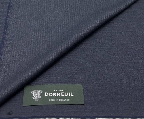 Navy striped wool fabric - navy,