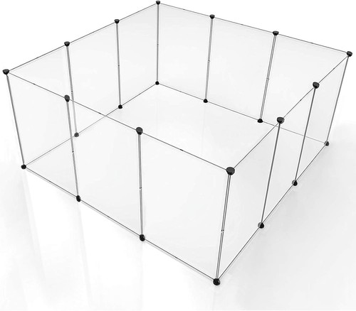 Pet dog playpen clear acrylic - clear,