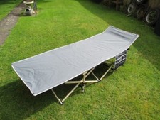 Heavy Duty 26" Folding Camp Bed With 2 x Side Pockets Camping Travel Guest + Bag