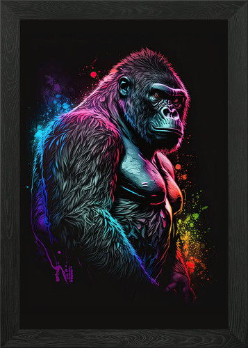 Gorilla neon art - neon,