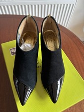 Ted Baker Black Suede / Patent Heeled Ankle Boots / Size 5