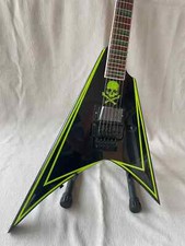 High-end Custom Jackson Electric Guitar, Flying V-Shaped Black