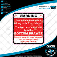 Tool Box Funny Garage Chest Novelty Joke Car Van Mechanics Sticker Vinyl Decal