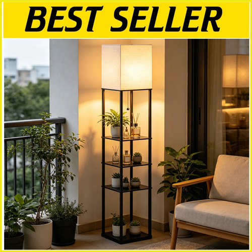 Standard floor lamp with shelf - standard,