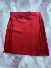 Girls Red 9-10 School Gym Skirts PE Netball Sports Cosplay Pleats Uniform Pin