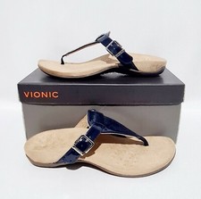 VIONIC TROPEZ NAVY PATENT TOE