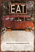 VW Campervan, Eat Advert, Aged