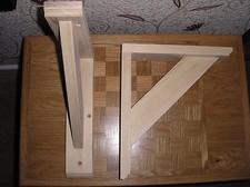 240 x 280 mm Pair Of Solid Wood (Pine) Gallows Wooden Shelf Support Brackets 