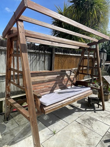 Garden wooden swing - garden,