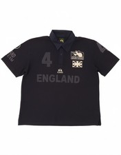 LA MARTINA Mens England Graphic Polo Shirt 2XL Navy Blue Cotton DY42