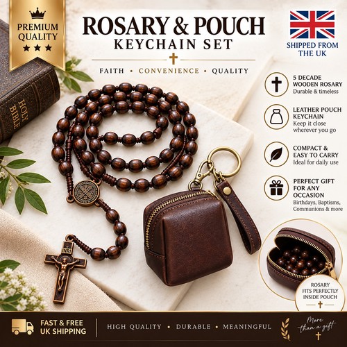 Wooden rosary beads case - rosary,