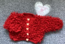 Hand knitted  red Baby loopy
