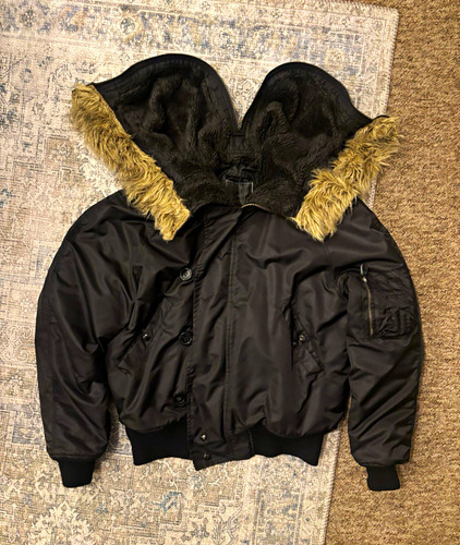 Vintage black bomber - vintage, n-2b