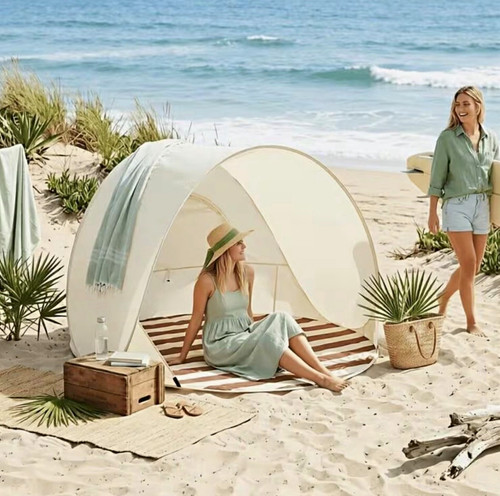 Beige dome beach - beige, tent