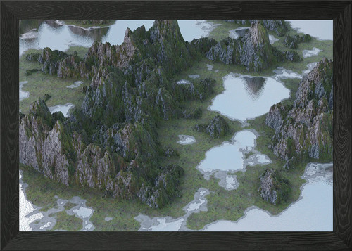 Rocky landscape framed wall - rocky,