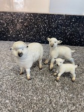 Beswick porcelain sheep &  2 x lambs ornaments figurines 