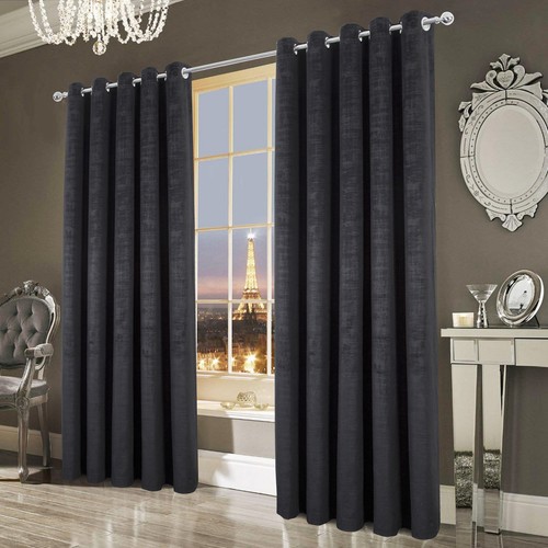 Black velvet curtains fully - ,