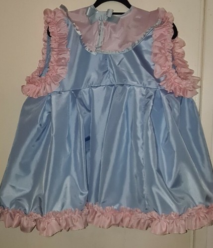 Sissy baby pink blue satin - pink,