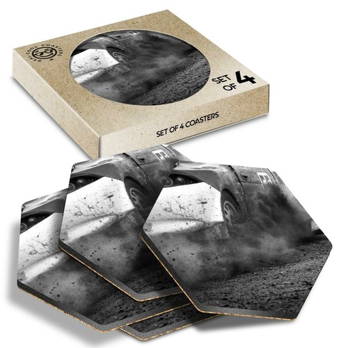 Hexagon coasters bw - x,