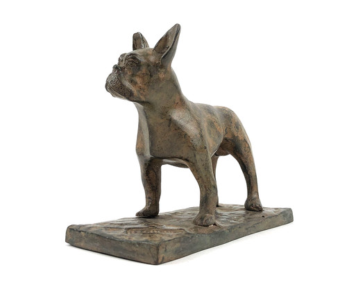 Bronze dog figurine bulldog - figurine,