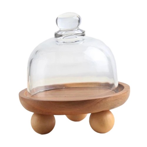 Wood and glass cake - glass, stand
